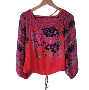 Free People Blue Nile Floral Print Top